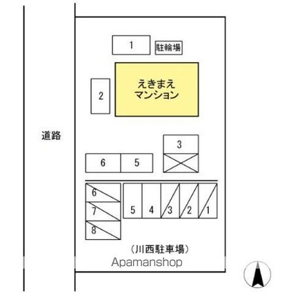 えきまえマンション[2DK/40.52m2]の配置図