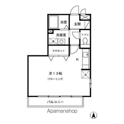 東京都杉並区井草２丁目[1R/33.72m2]の間取図