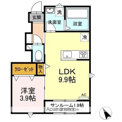 Ｓｐｅｃｉａｌｅ[1LDK/38.29m2]の間取図