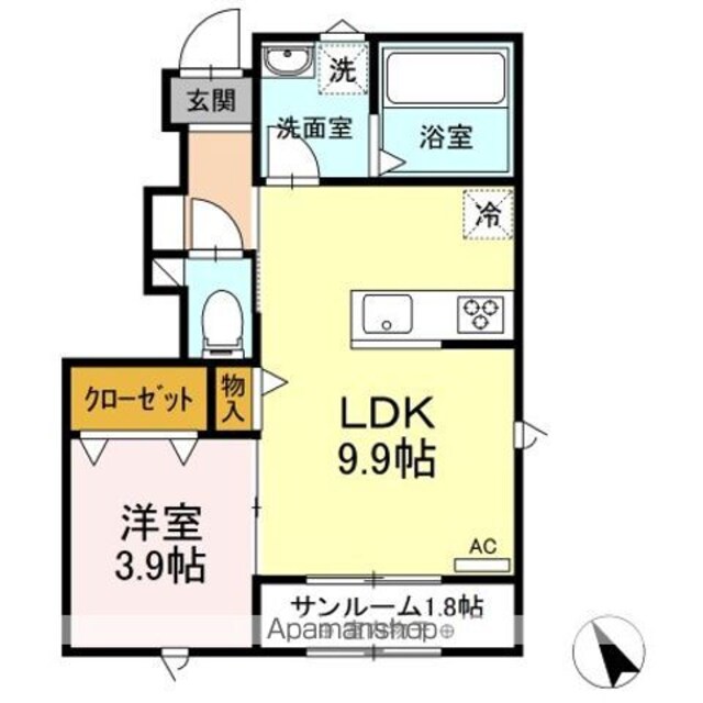 Ｓｐｅｃｉａｌｅ[1LDK/38.29m2]の間取図