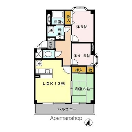 東京都小平市上水南町３丁目[3LDK/65.88m2]の間取図