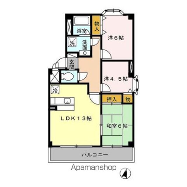 東京都小平市上水南町３丁目[3LDK/65.88m2]の間取図
