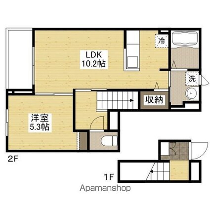 プリマヴェーラ・ｆ[1LDK/42.6m2]の間取図