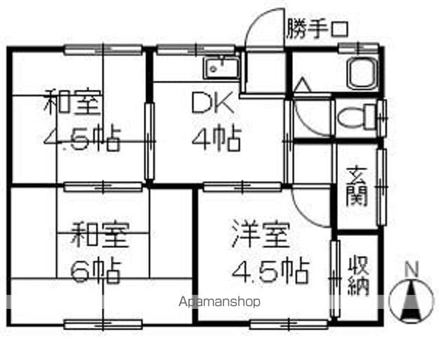 山陽本線 西阿知駅 徒歩17分 1階建 築47年の間取り写真