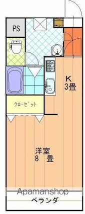サンブロードＨＡＢＵ[1K/27.8m2]の間取図