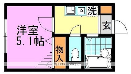 クレセント中野[1K/17.6m2]の間取図