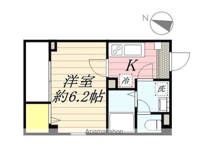 グリシーヌメゾンⅡ[1K/23.24m2]の間取図