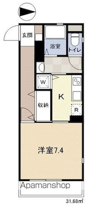 カリーナレジデンス[1K/31.68m2]の間取図