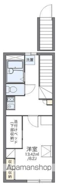 レオパレスリバーサイド上砂[1K/26.08m2]の間取図