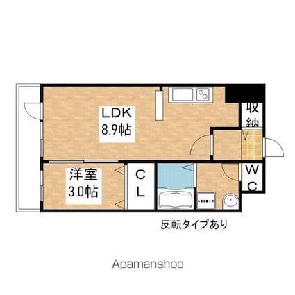 ヴェルジュコートⅠ[1LDK/31.32m2]の間取図