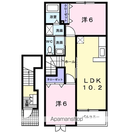 アニメート宝積[2LDK/57.02m2]の間取図