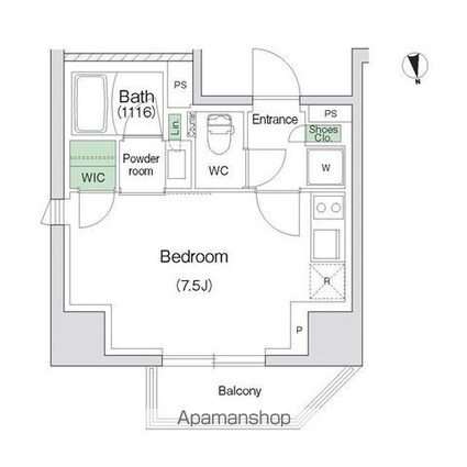 スタイリオ川崎[1R/25.8m2]の間取図