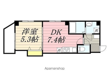 リディア本千葉[1DK/29.68m2]の間取図