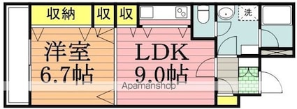ＫＡＭＥＩ．ＢＬＤ[1LDK/42.34m2]の間取図