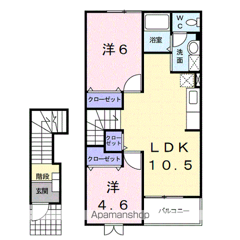 【有田市宮崎町のアパートの間取り】