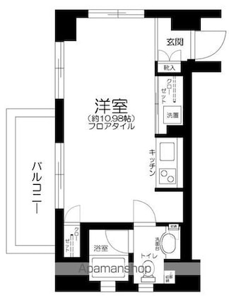 ゼクシア市谷台[1R/31.22m2]の間取図