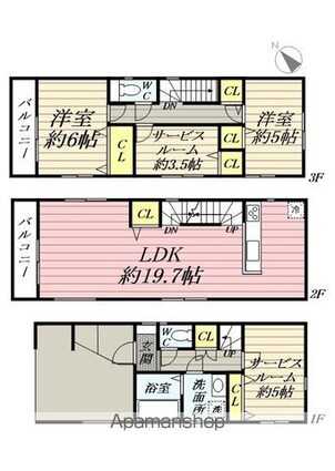 下野谷町戸建[2SLDK/93.96m2]の間取図
