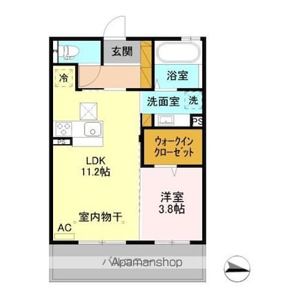 ライフコア吉田小町[1LDK/40.07m2]の間取図