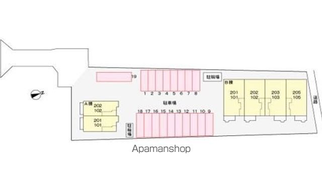 アンジュベリーＢ[2LDK/58.8m2]の配置図