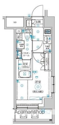 セジョリ横浜ＷＥＳＴⅡ[1K/21m2]の間取図