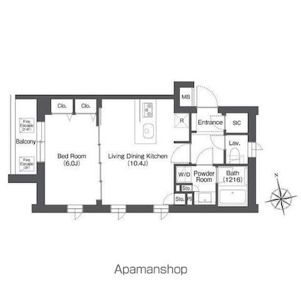 東京都杉並区下高井戸１丁目[1LDK/41m2]の間取図