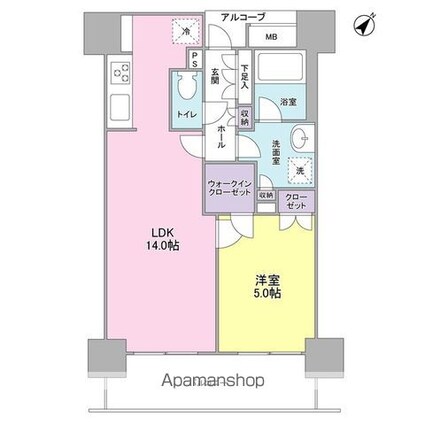 ＬａＳａｎｔｅ五反田[1LDK/47.07m2]の間取図