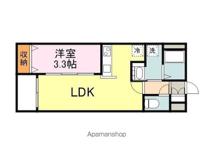 広島県福山市手城町４丁目[1LDK/29.8m2]の間取図