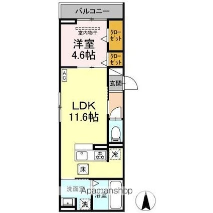 Ｆｌｅｇｌｅｙ（フレグレー）[1LDK/40.51m2]の間取図
