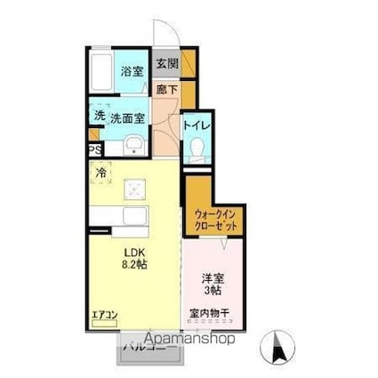 東原シティハウス[1LDK/32.78m2]の間取図