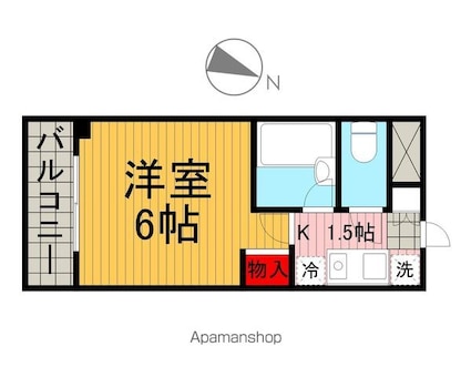 パティオ三茶[1K/18.13m2]の間取図