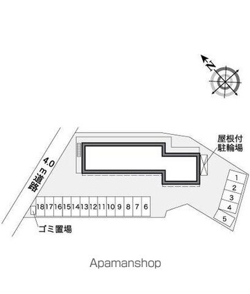 レオパレスエスポアール[1K/23.18m2]の配置図