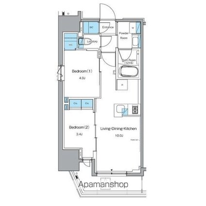 ルフォンプログレ秋葉原ＥＡＳＴ[2LDK/40.21m2]の間取図