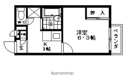 レオパレス沢田[1K/23.18m2]の間取図