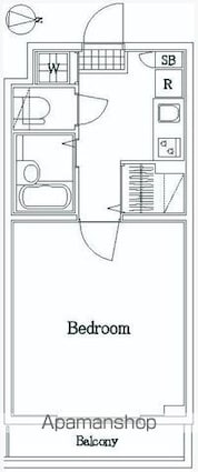 サンテミリオン千歳烏山[1K/25.37m2]の間取図
