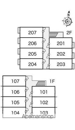 レオパレス菖蒲[1K/23.18m2]の配置図