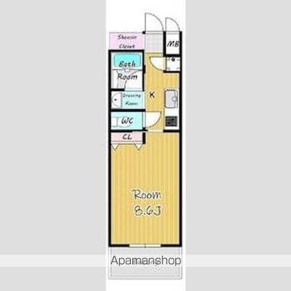 セレニティー名駅[1K/28.65m2]の間取図