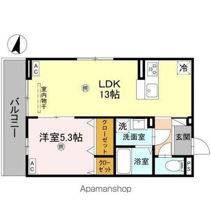 ボヌールメゾンｋａｓｕｇａＩＩ[1LDK/42.79m2]の間取図