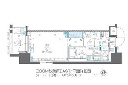 ＺＯＯＭ秋葉原ＥＡＳＴ[1K/26.02m2]の間取図