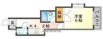 トマリノビル[1K/23.47m2]の間取図