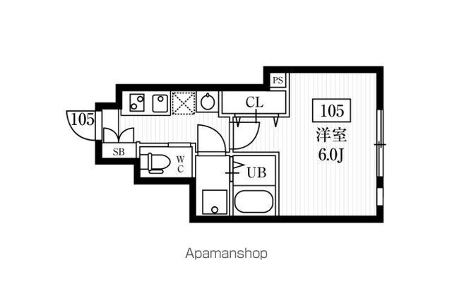 ミハス三軒茶屋Ⅱ[1K/20.28m2]の間取図