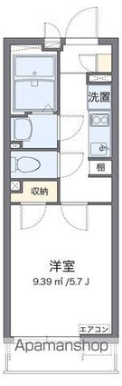 クレイノグリーンブリッジ[1K/20.57m2]の間取図
