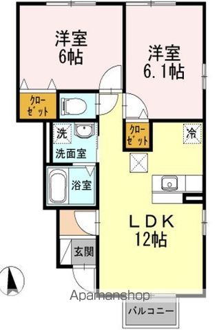 岐阜市茜部大川のアパートの間取り