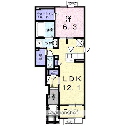 グランドハウス上駒沢[1LDK/50.03m2]の間取図