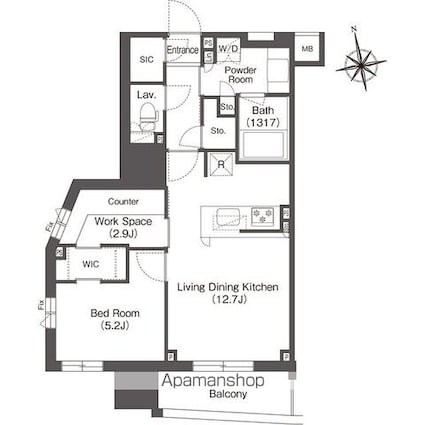 コンフォリア東上野[2LDK/50.78m2]の間取図