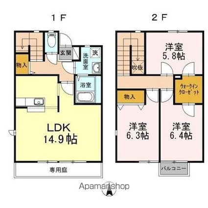 コンフォレスト白壁　Ｂ[3LDK/83.65m2]の間取図