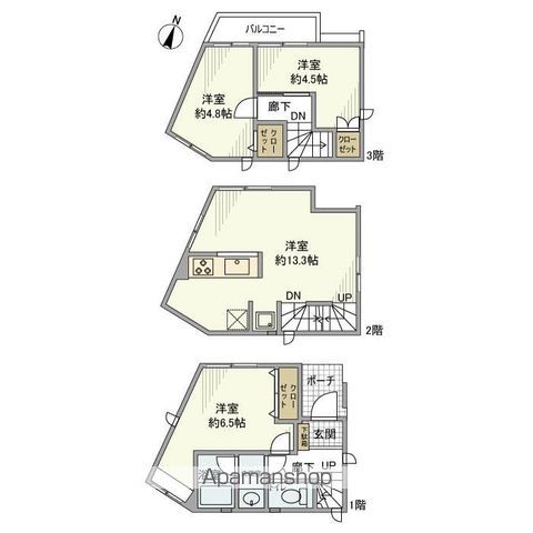 【雑司が谷戸建の間取り】