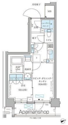パークアクシス文京本郷[1LDK/31.47m2]の間取図