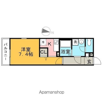 リブリ・クロシェット[1K/26.08m2]の間取図