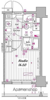 東京都港区高輪１丁目[1K/20.43m2]の間取図