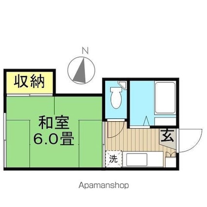 メゾン西小岩Ｂ棟[1K/19.87m2]の間取図